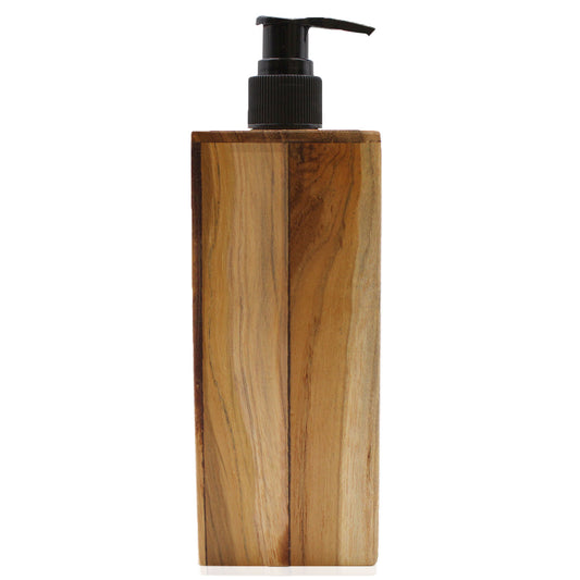 --Natural Teakwood Soap Dispenser - Square-