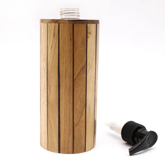 --Natural Teakwood Soap Dispenser - Round-