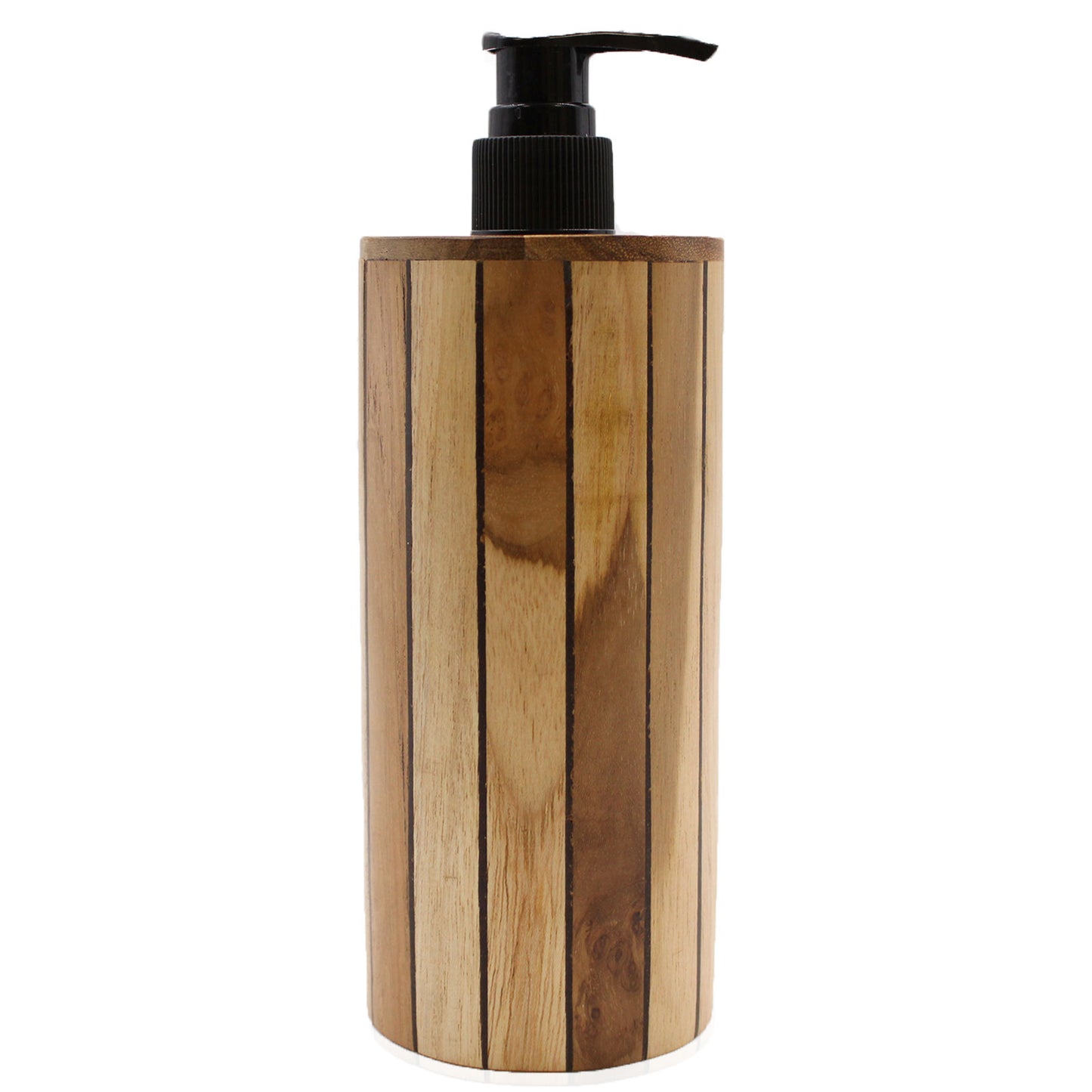 -1-Natural Teakwood Soap Dispenser - Round-1