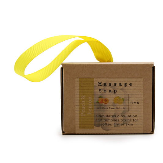 --Boxed Single Massage Soaps - Peach & Lemon-