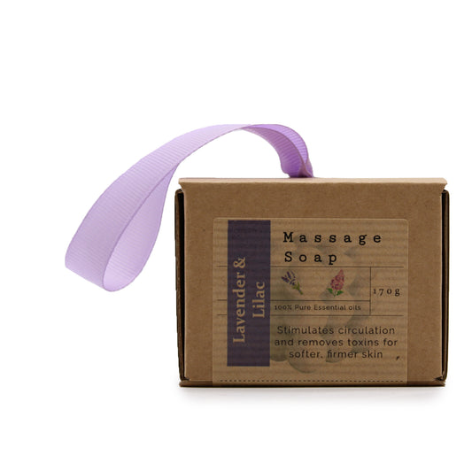 --Boxed Single Massage Soaps - Lavender & Lilac-