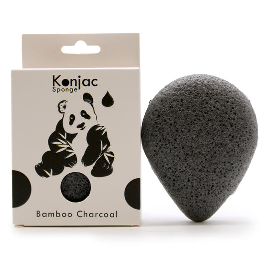 --Teardrop Konjac Sponge - Bamboo Charcoal - Anti-bacterial-