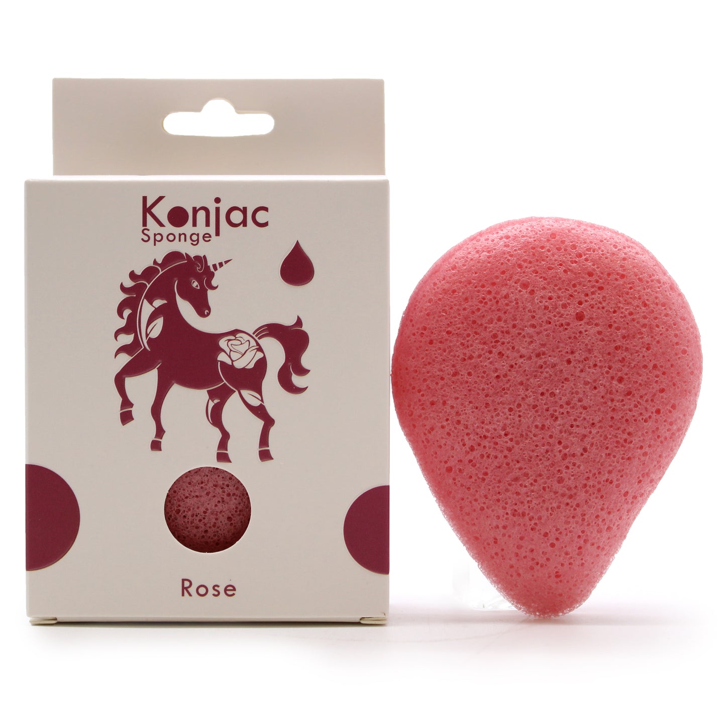 --Teardrop Konjac Sponge - Rose - Anti-aging-