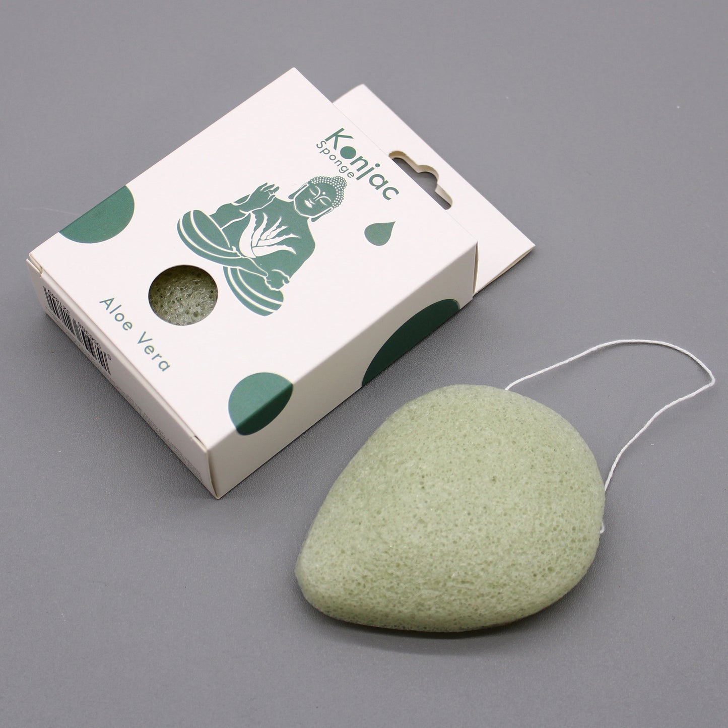 -1-Teardrop Konjac Sponge - Aloe Vera - Healing-1