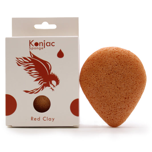 --Teardrop Konjac Sponge - Red Clay - Rejuvenating-