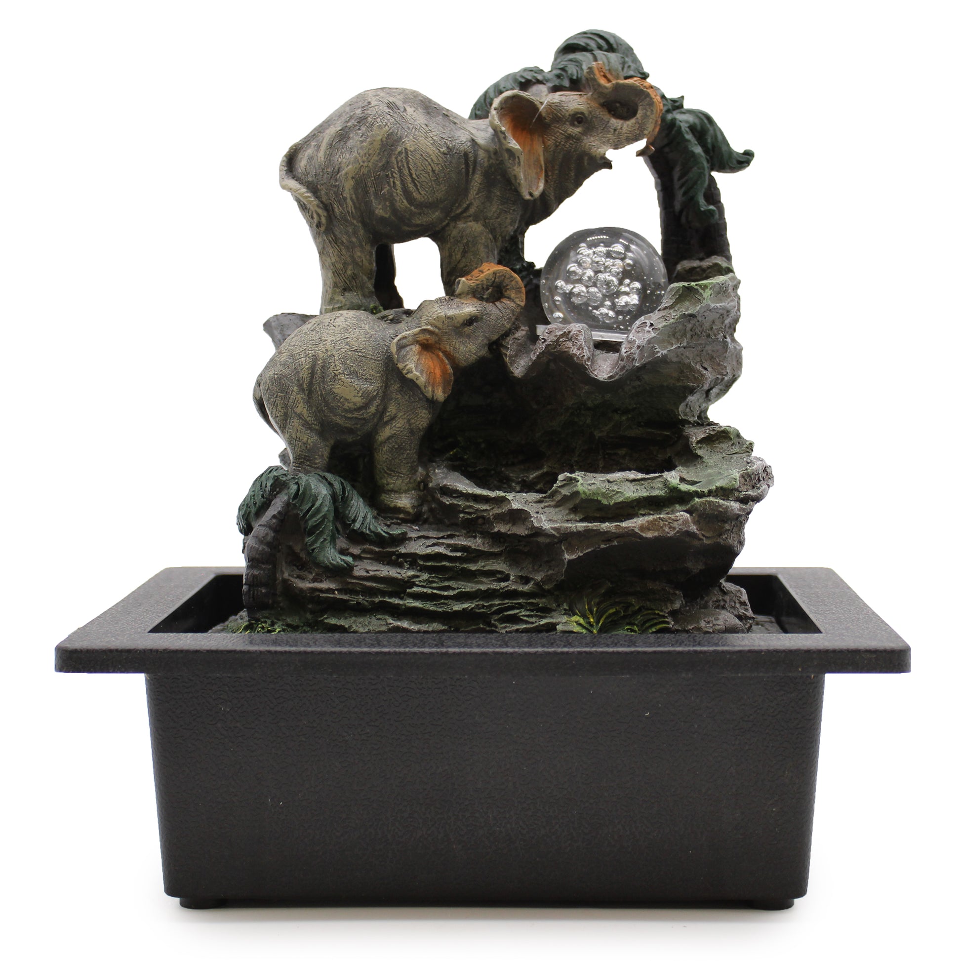 --Tabletop Water Feature - 30cm - Elephant Family-