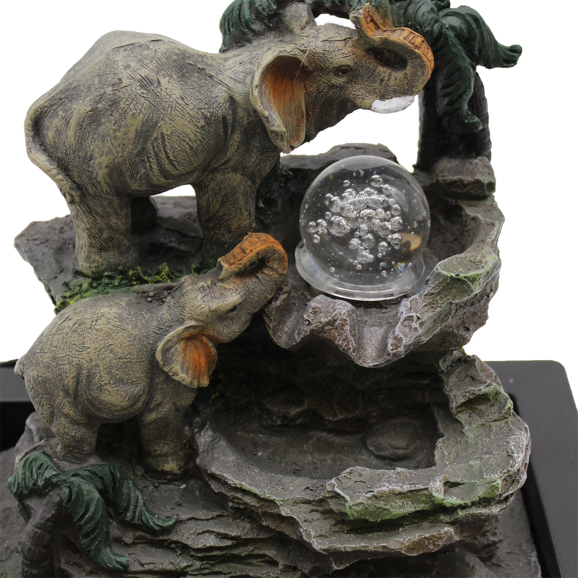 -1-Tabletop Water Feature - 30cm - Elephant Family-1