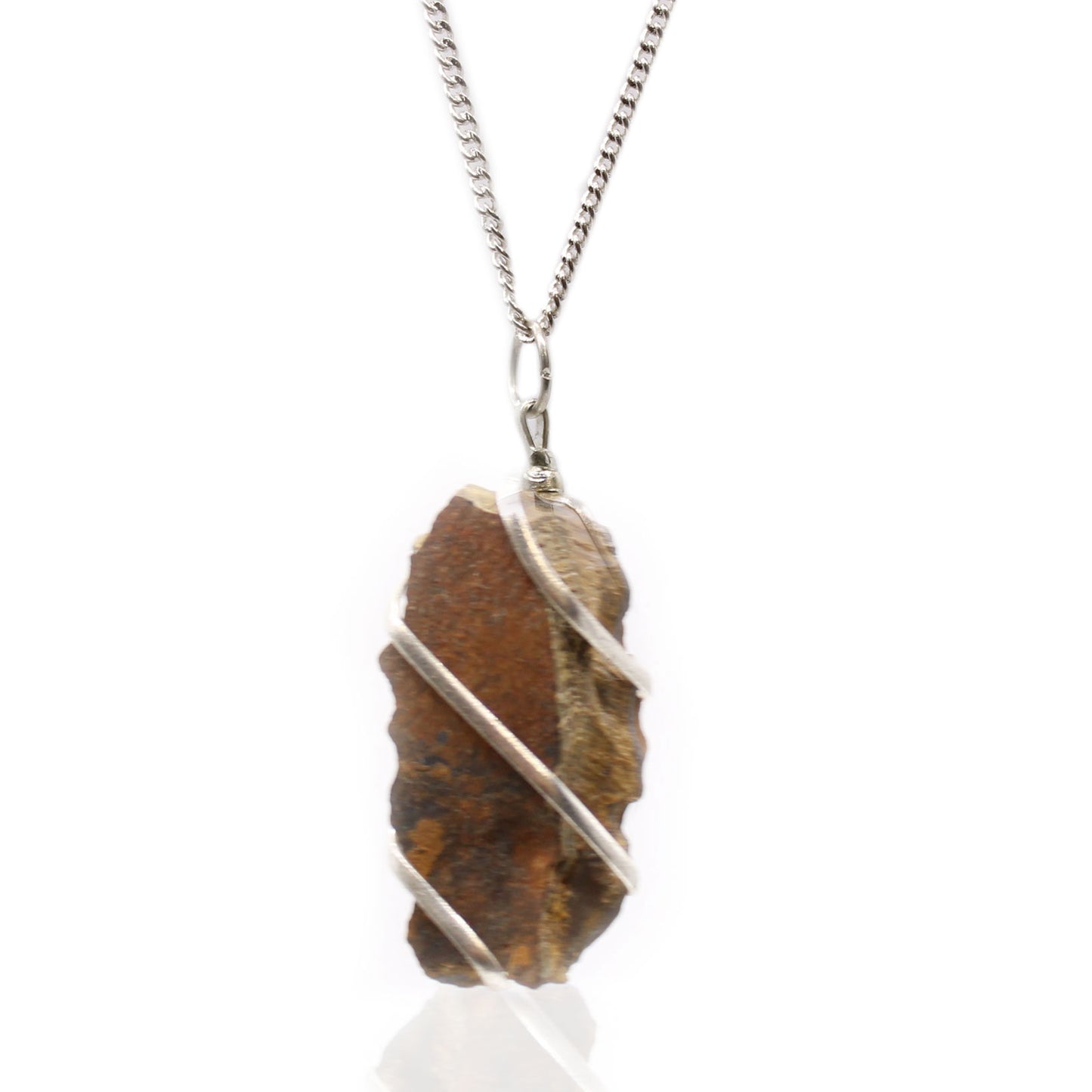 --Cascade Wrapped Gemstone Necklace - Rough Tiger Eye-