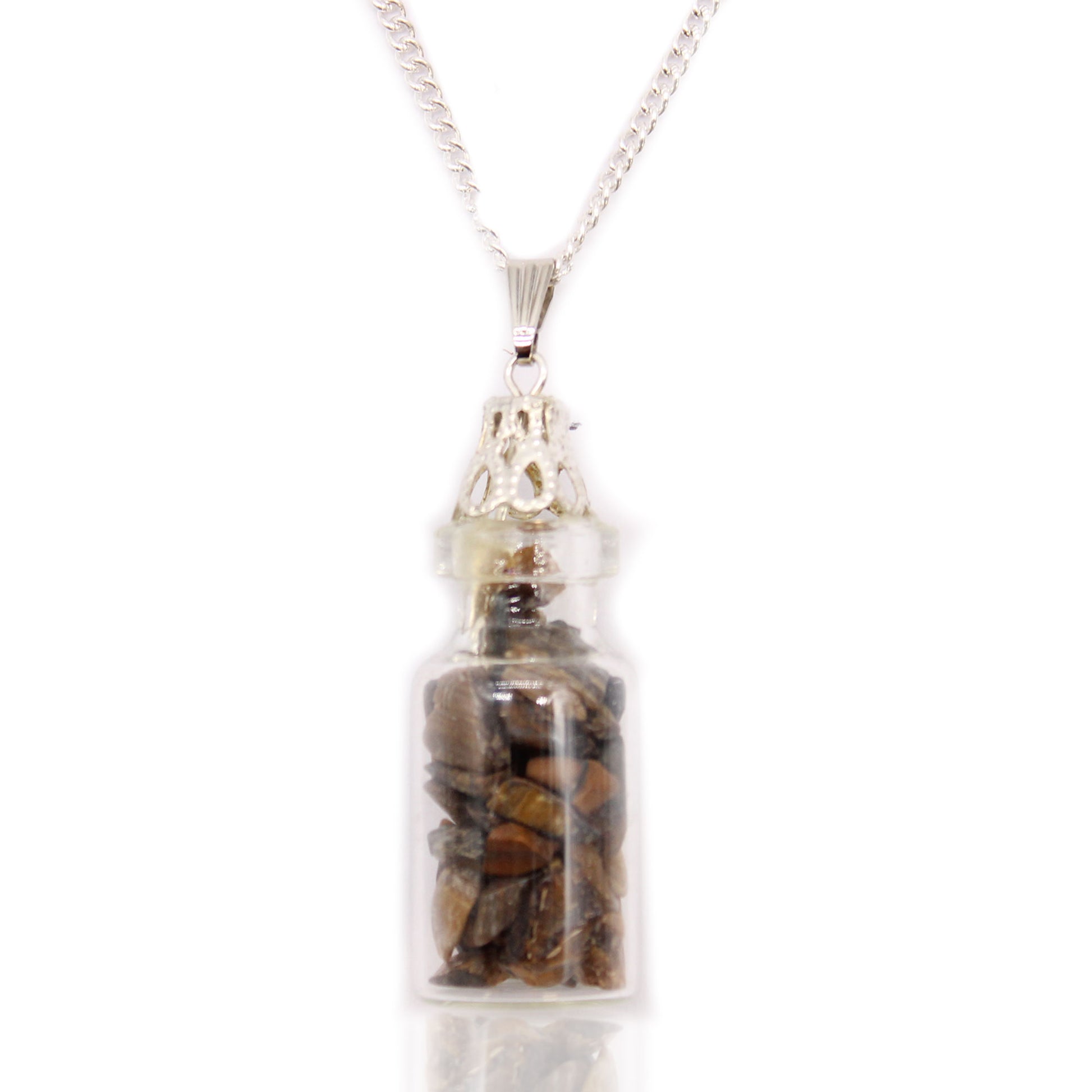 --Bottled Gemstones Necklace - Tiger Eye-