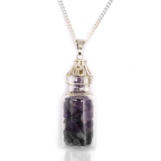 --Bottled Gemstones Necklace - Amethyst-