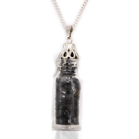 --Bottled Gemstones Necklace - Black Onyx-