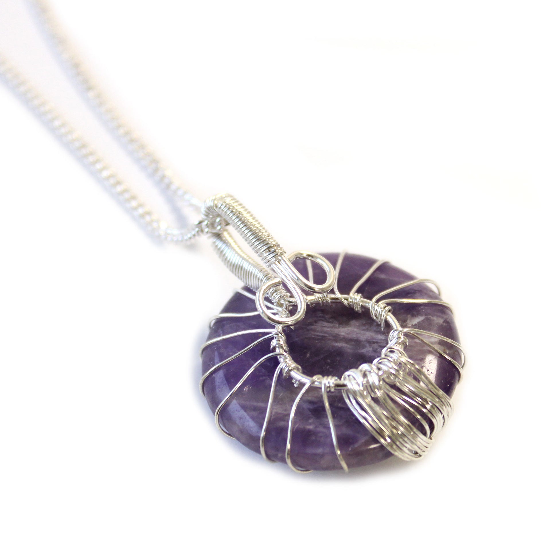 -3-Tree of Life Gemstone Necklace - Amethyst-3