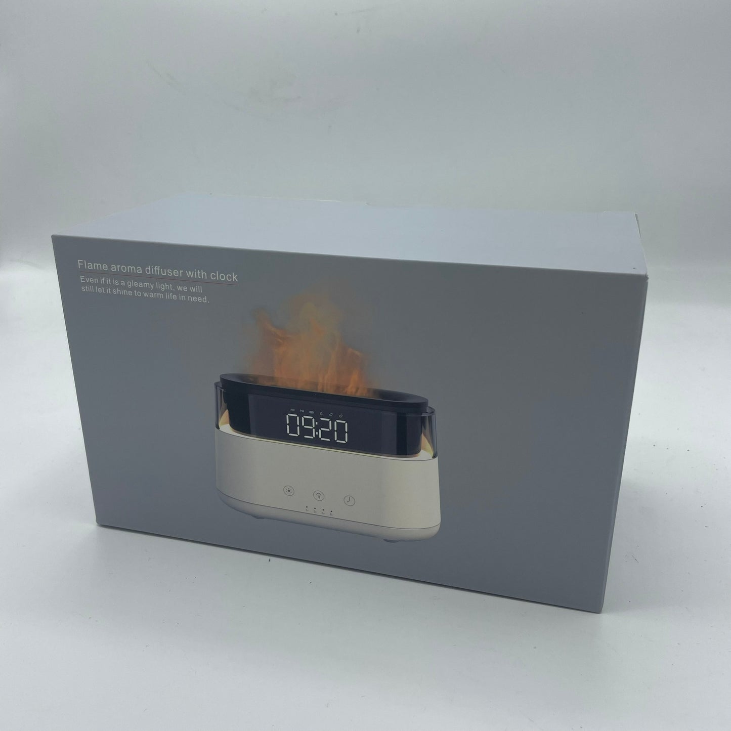 -2-Modern Aroma Diffuser - Led Clock - USB-C - Flame Effect-2