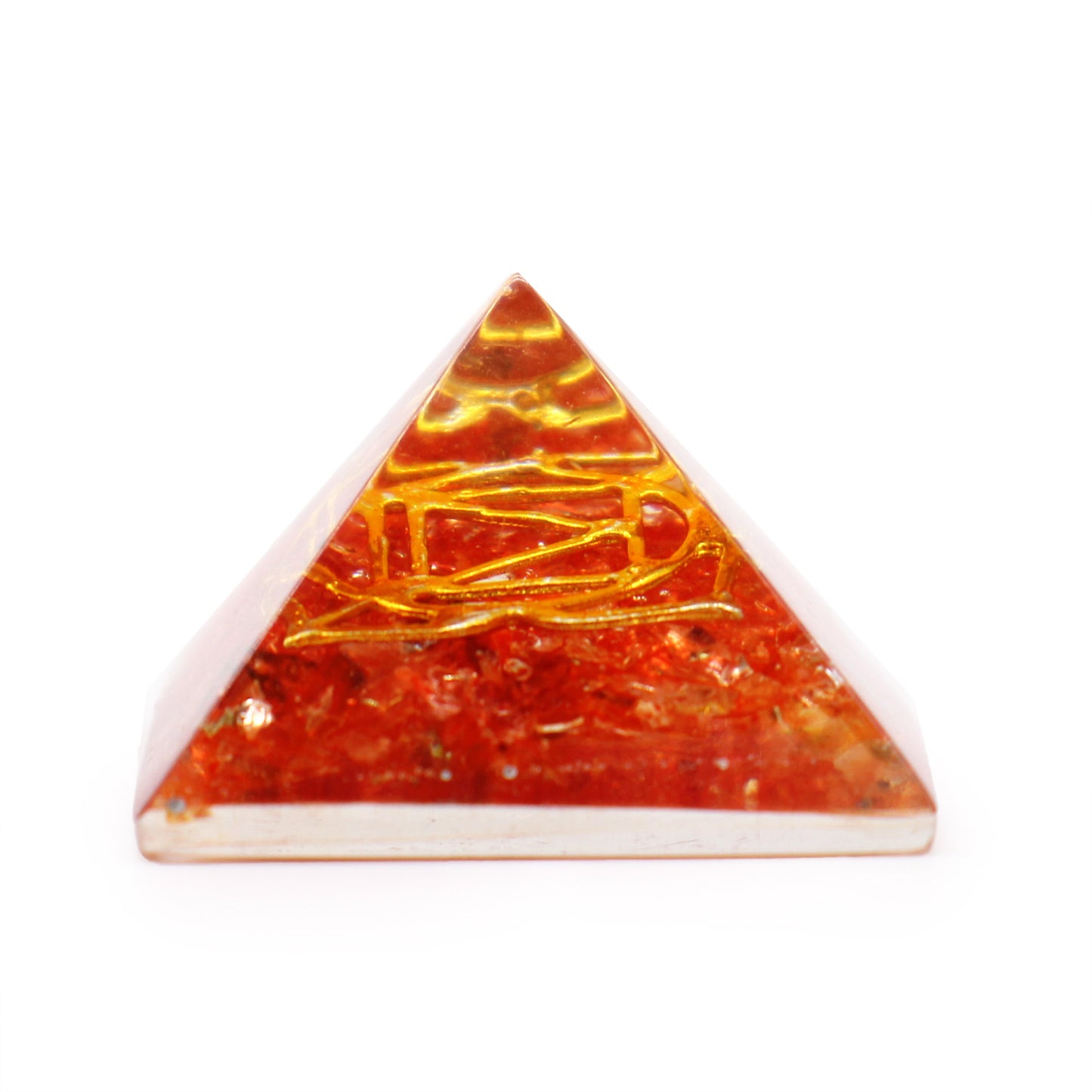 -3-Sm Orgonite Pyramid 25mm Gemchips and Copper (assorted colours/designs)-3