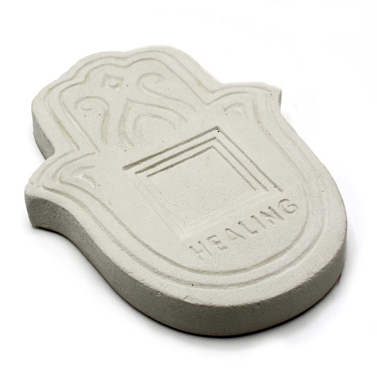 --Healling Incense Plate - White Stone Effect-