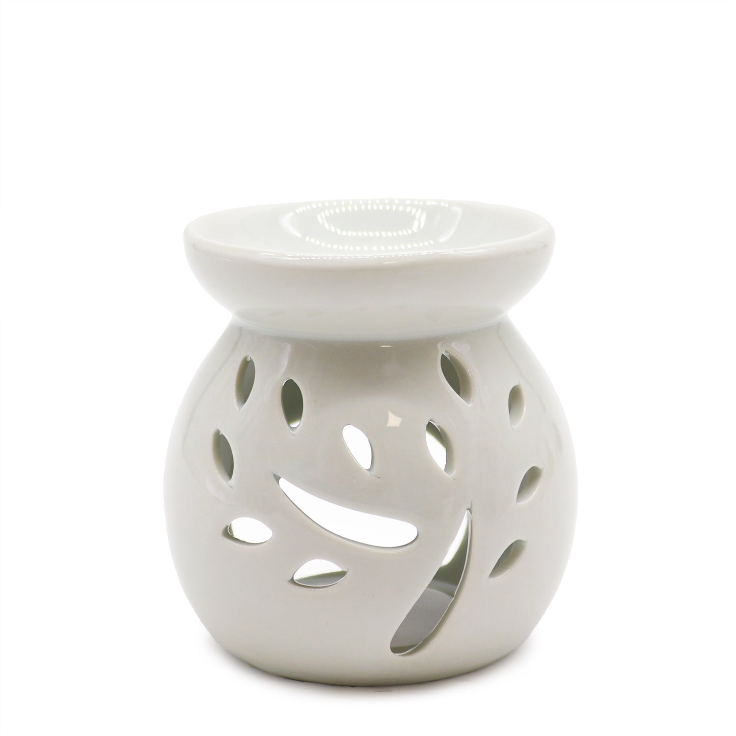 --Sm Classic White Oil Burner - Tree Cut-out-