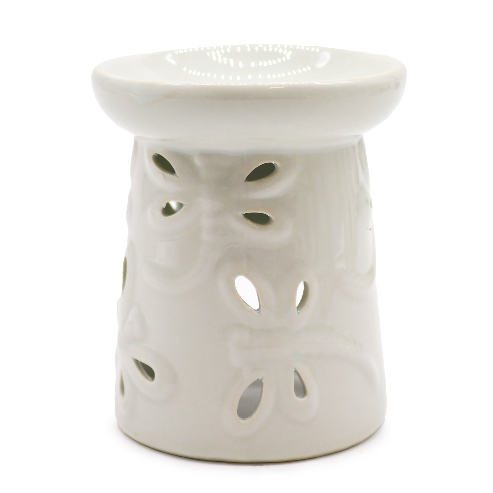 --Classic White Oil Burner - Dragonfly-