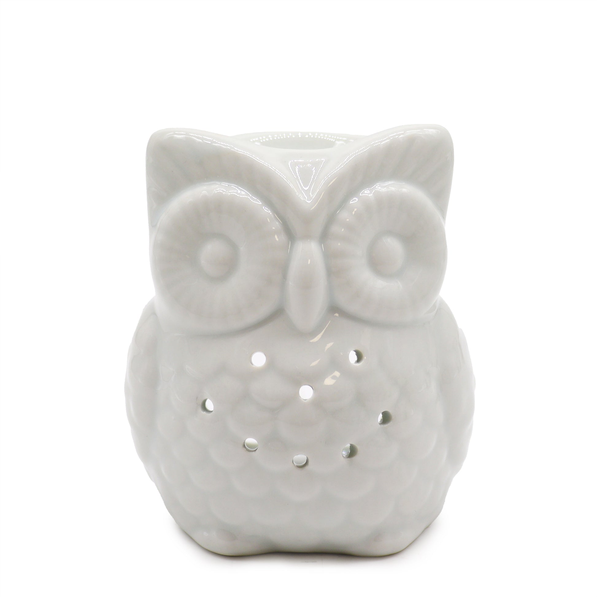 --Classic White Oil Burner - Tall Owl-