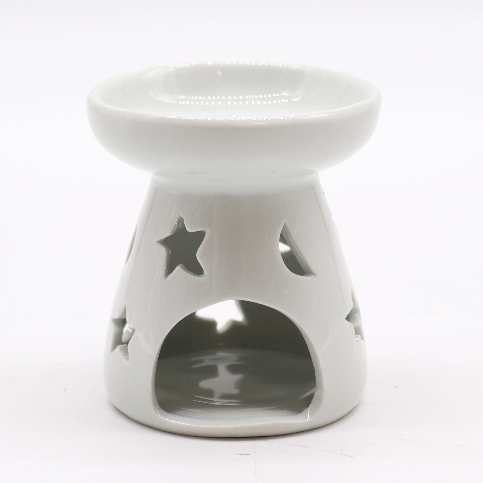 -1-Sm Classic White Oil Burner - Moon & Star-1