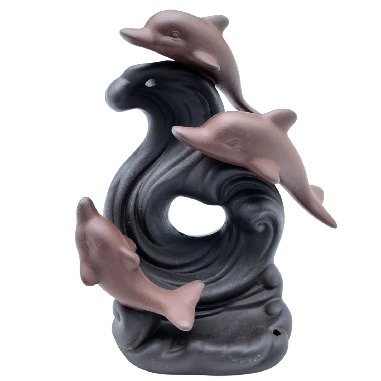 --Backflow Incense Burner - Dolphin Wave-