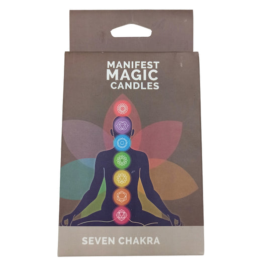 --Seven Charkra Manifest Candles (pack of 7)-