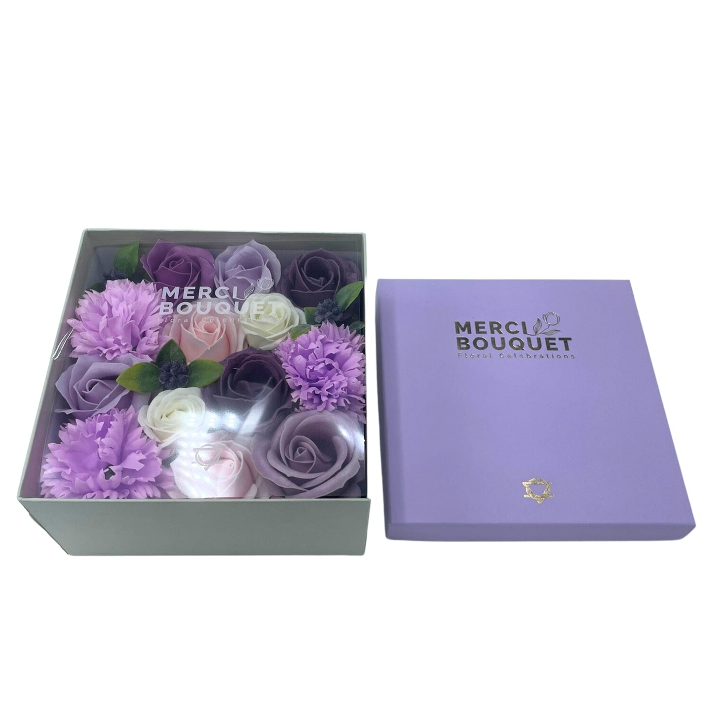 -1-Square Box - Lavender Rose & Carnation-1