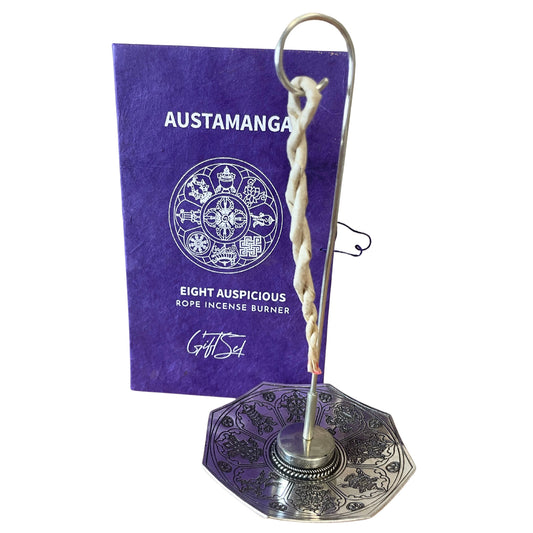 --Rope Incense and Silver Plated Holder Set - Astamangal-