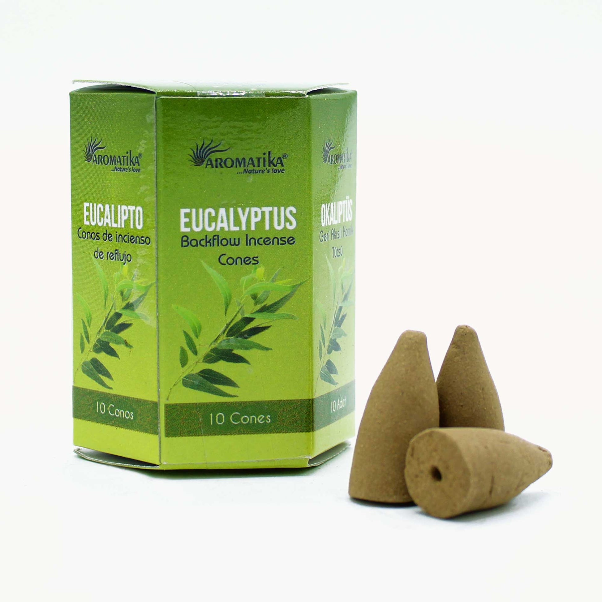 --Pack of 10 Masala Backflow Incense - Eucalyptus-