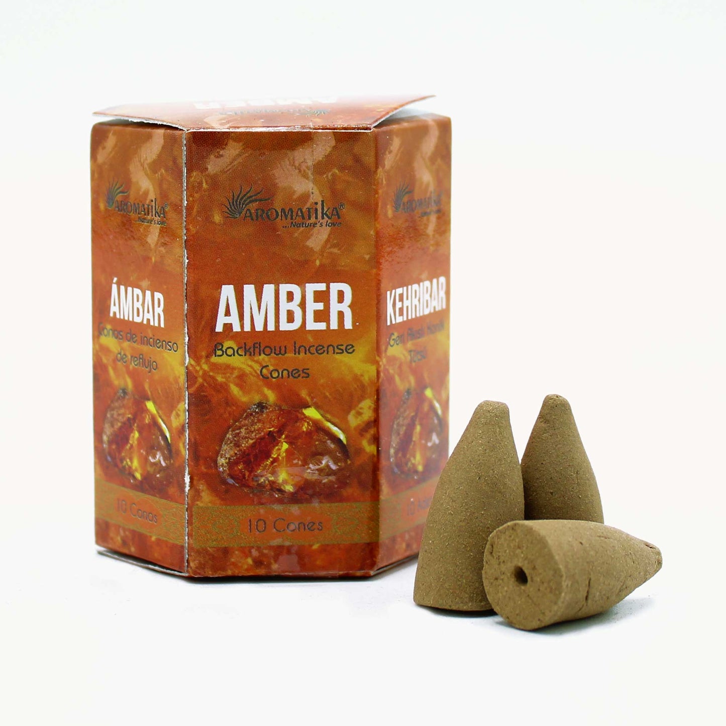 --Pack of 10 Masala Backflow Incense - Amber-