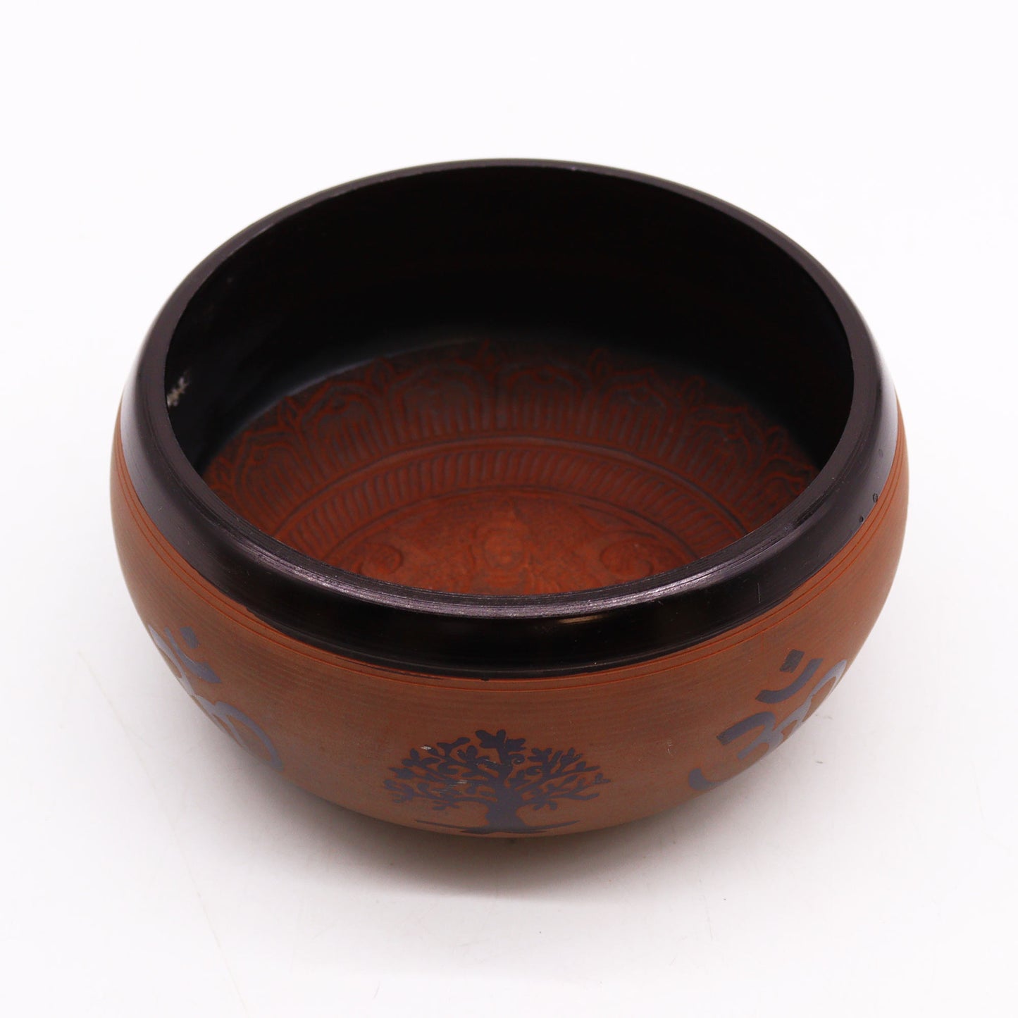 -1-Earth Powder Singing Bowl - Clay Om  Buddha - 16cm-1