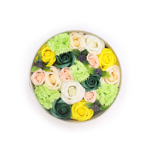 --Round Box - Spring Celibrations - Yellow & Greens-