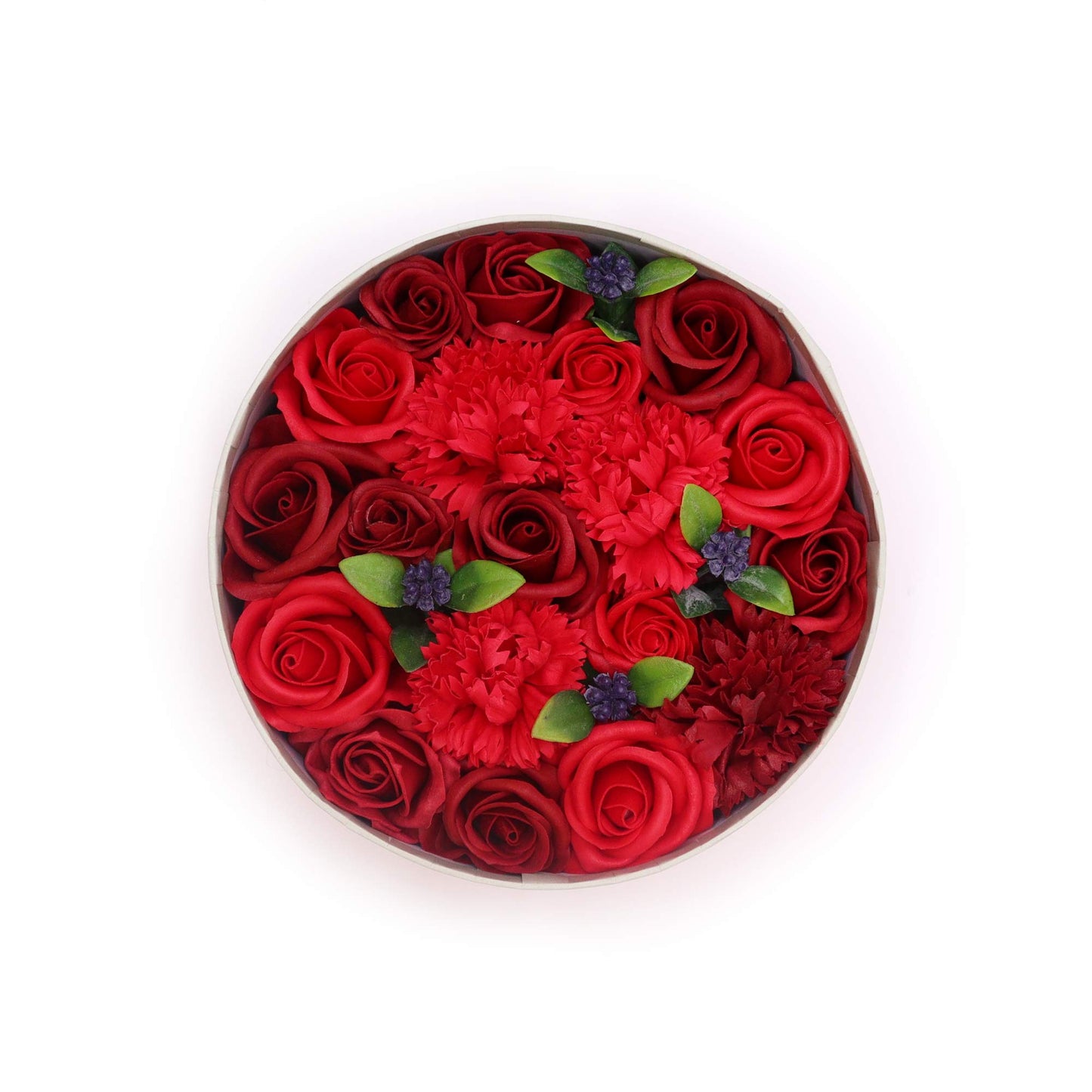 --Round Box - Classic Red Roses-