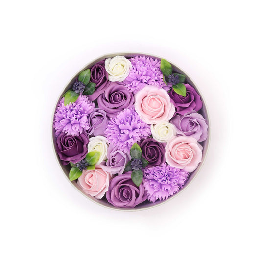 --Round Box - Lavender Rose & Carnation-