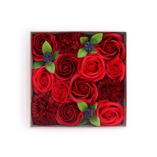 --Square Box - Classic Red Roses-