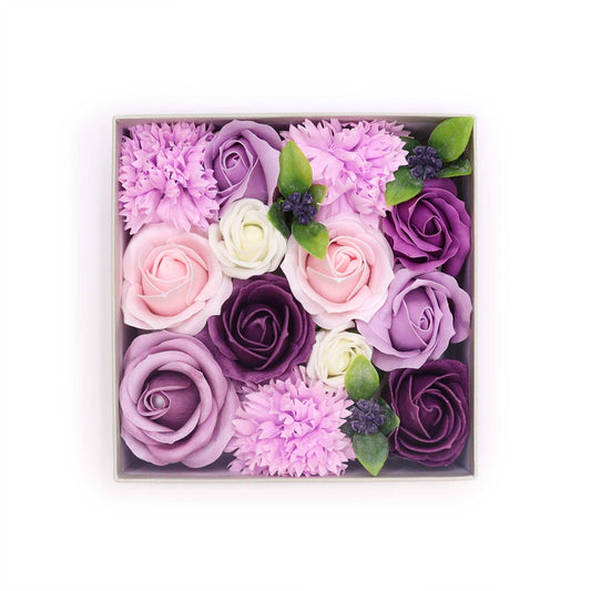 --Square Box - Lavender Rose & Carnation-