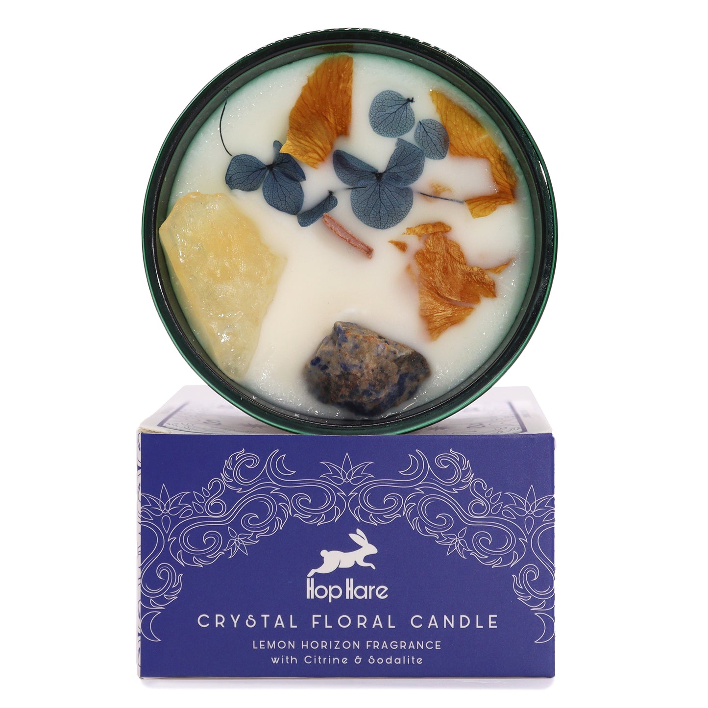 --Hop Hare Crystal Magic Flower Candle - The Sun-