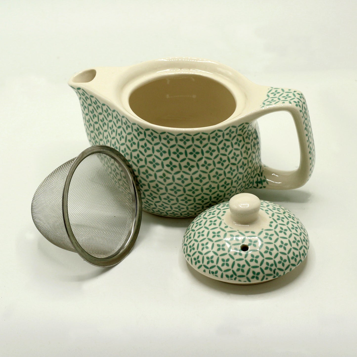 -1-Small Herbal Teapot - Green Mosaic-1