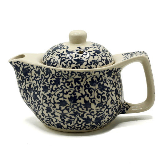 --Small Herbal Teapot - Blue Pattern-