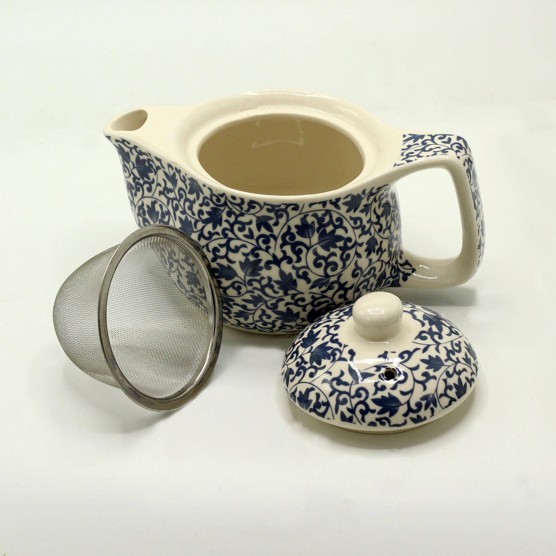 -1-Small Herbal Teapot - Blue Pattern-1