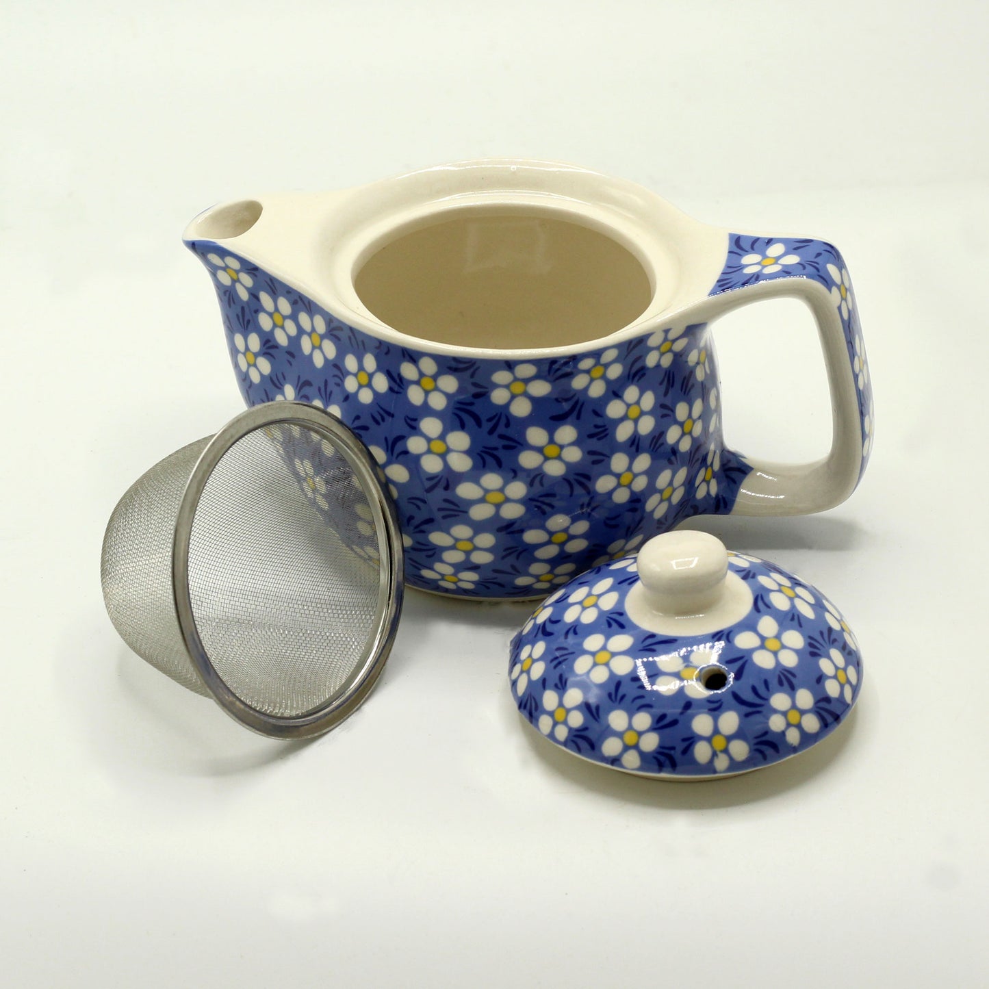 -1-Small Herbal Teapot - Blue Daisey-1