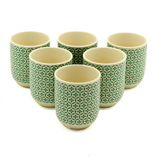 --Herbal Tea Cups - Green Mosiac-