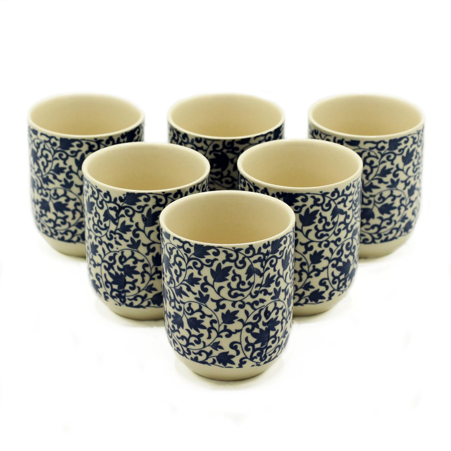 --Herbal Tea Cups - Blue Pattern-