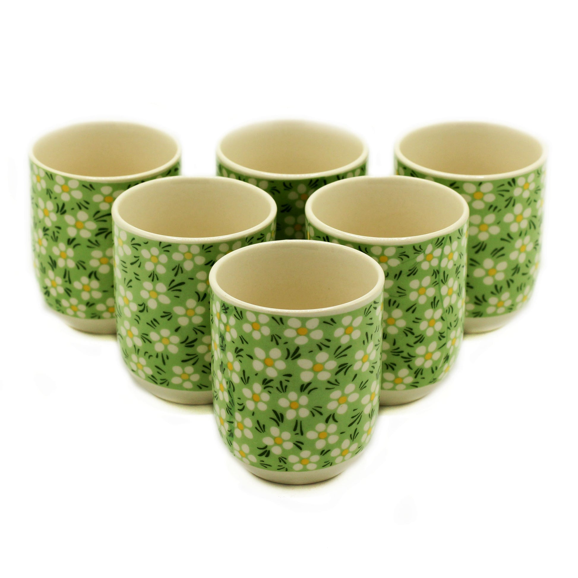 --Herbal Tea Cups - Green Daisey-