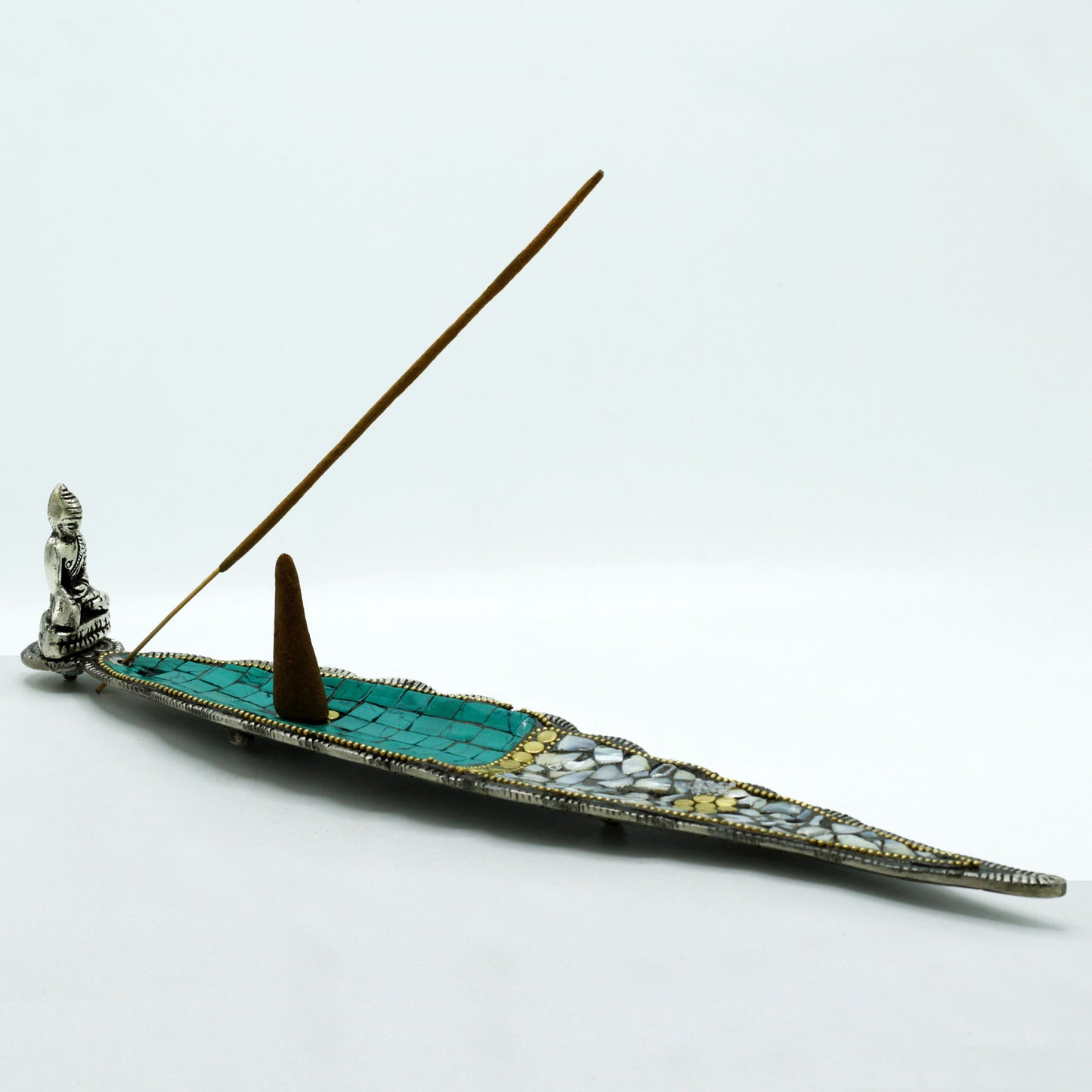 -1-Buddha Long Leaf Tibetan Decor Incense Holder-1