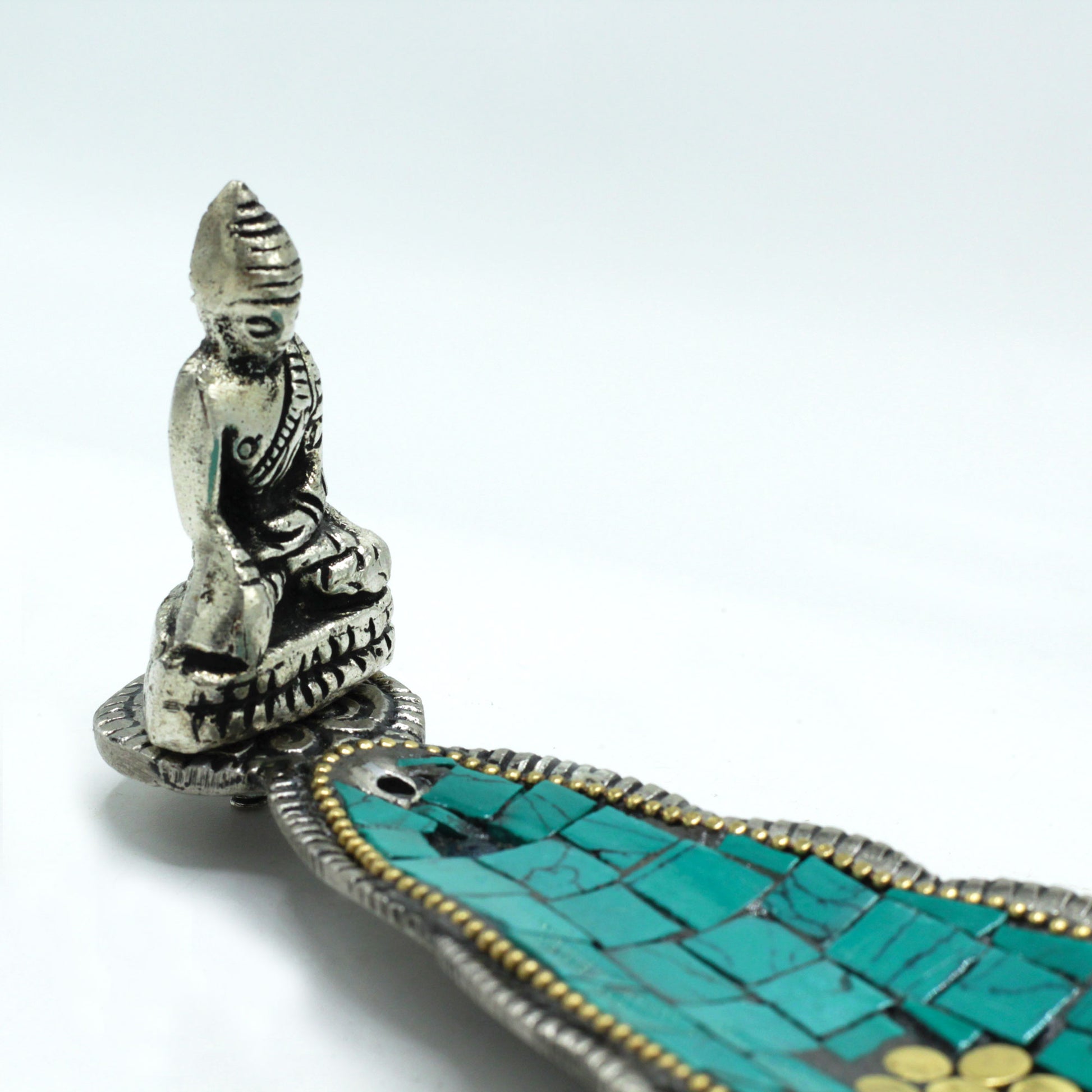 -3-Buddha Long Leaf Tibetan Decor Incense Holder-3