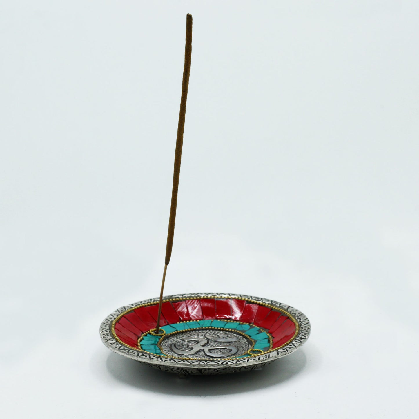 -1-Om Plate Tibetan Decor Cone & Stick Holder-1