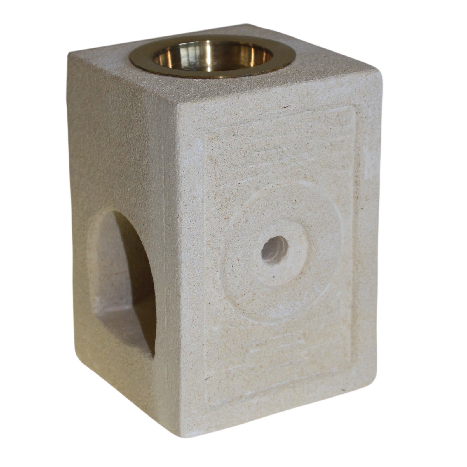 --Stone Oil Burner - Square Moorish-